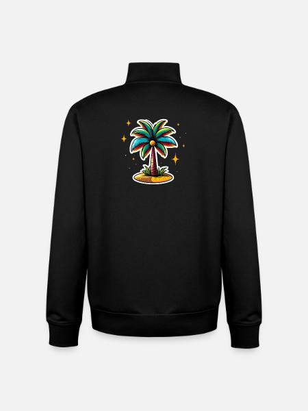 Palme bunt - Unisex Organic Zip Sweatshirt von Stanley/Stella - Schwarz
