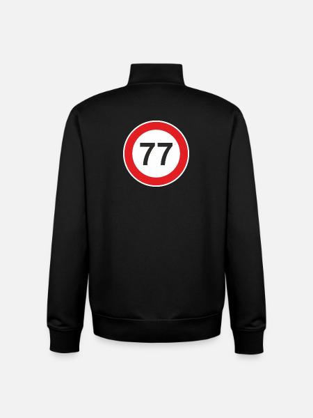 77. Seventy-Seven Years Gift Surprise - Unisex Organic Zip Sweatshirt by Stanley/Stella - black
