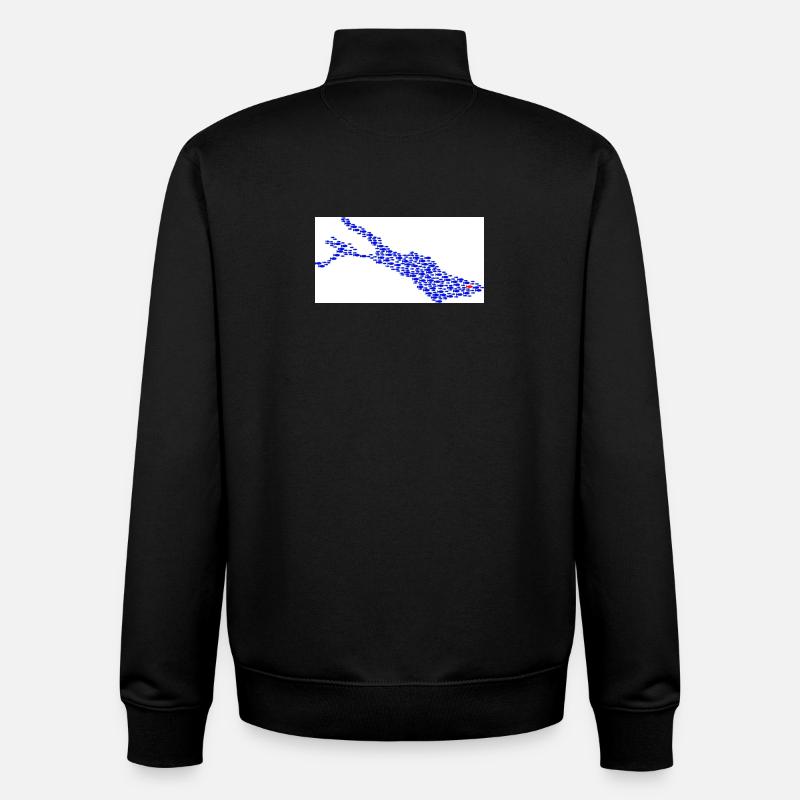 Lake Constance fish - Unisex Organic Zip Sweatshirt by Stanley/Stella - black