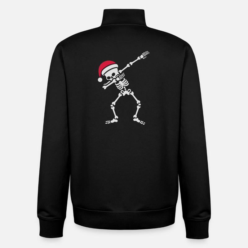 Santa dab / dabbing skeleton - Unisex Organic Zip Sweatshirt by Stanley/Stella - black