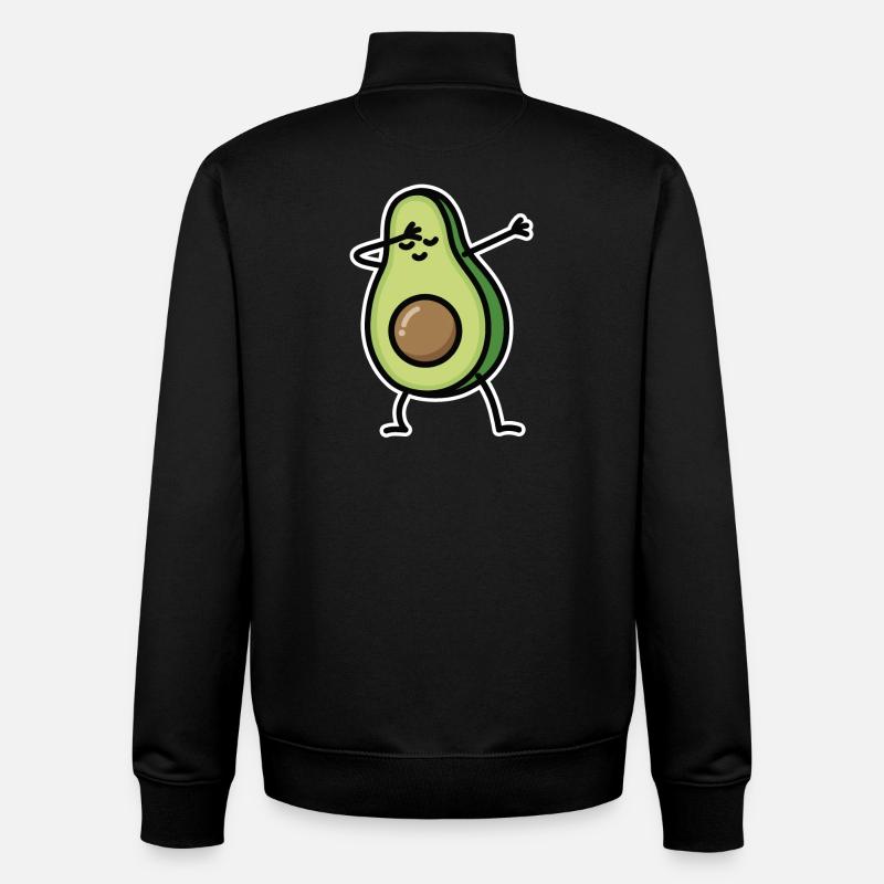 Avocado dab dabbing - Unisex Organic Zip Sweatshirt by Stanley/Stella - black
