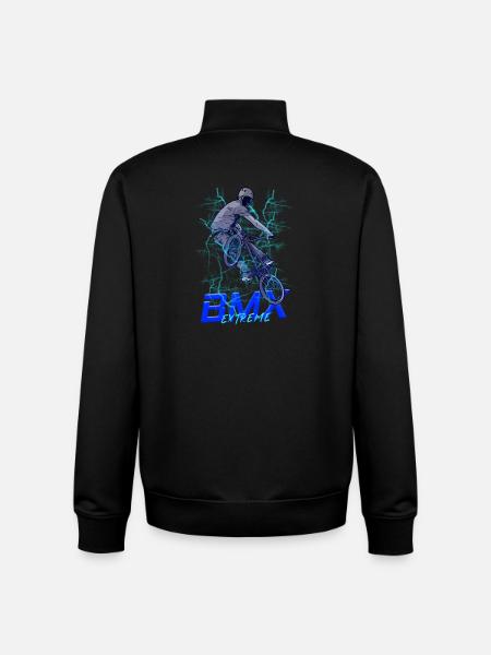 BMX Extreme Neon Stunt - Unisex Organic Zip Sweatshirt by Stanley/Stella - black