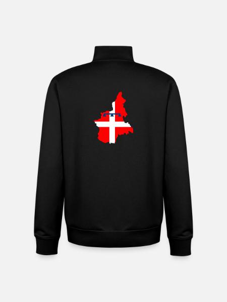 Piemonte Italia - Felpa unisex con zip in cotone biologico di Stanley/Stella - nero