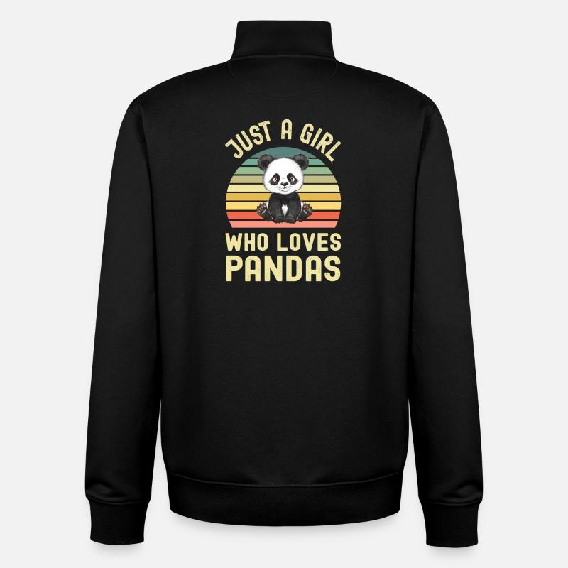 Panda Panda Bear - Unisex Organic Zip Sweatshirt by Stanley/Stella - black