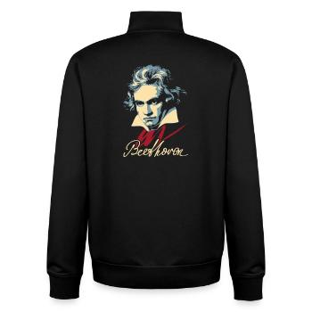 Beethoven (dunkel) - Unisex Organic Zip Sweatshirt von Stanley/Stella - Schwarz - Hinten - AI Model Male 185 light (185cm)