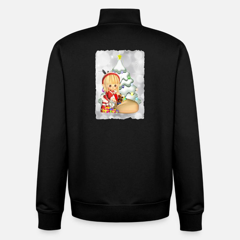 Geschenke Elf - Unisex Organic Zip Sweatshirt von Stanley/Stella - Schwarz