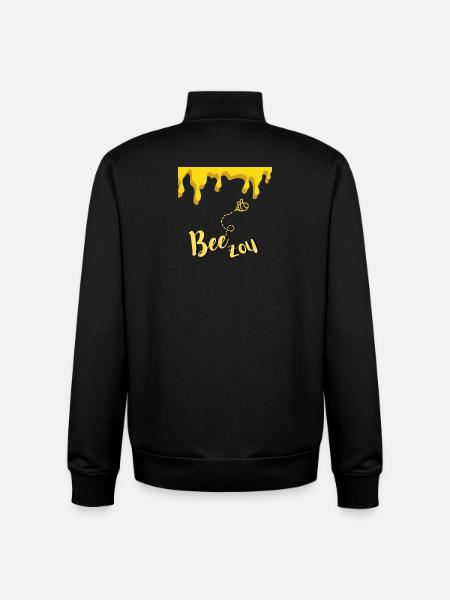Abeille - Sweat zippé unisexe en coton bio Stanley/Stella - noir