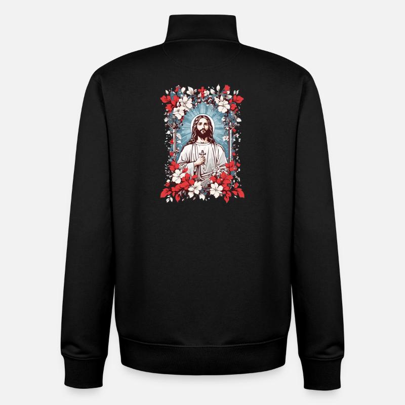 Mon Dieu - Sweat zippé unisexe en coton bio Stanley/Stella - noir