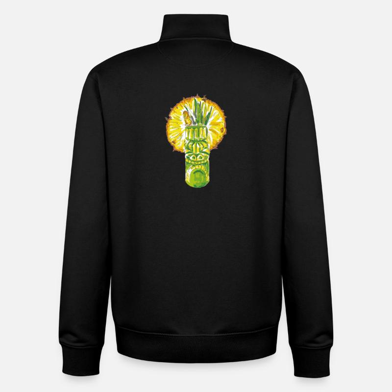 Pineapple Incident by Chemistry & Botanic's - Sweat zippé unisexe en coton bio Stanley/Stella - noir