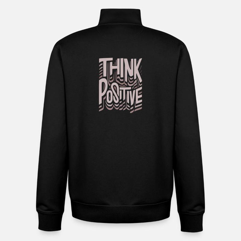 Positiv denken - Unisex Organic Zip Sweatshirt von Stanley/Stella - Schwarz