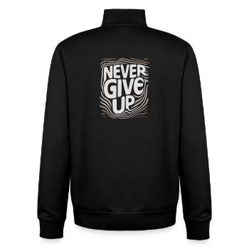 Gib niemals auf, gib niemals auf. - Unisex Organic Zip Sweatshirt von Stanley/Stella - Schwarz - Hinten - AI Model Male 185 light (185cm)