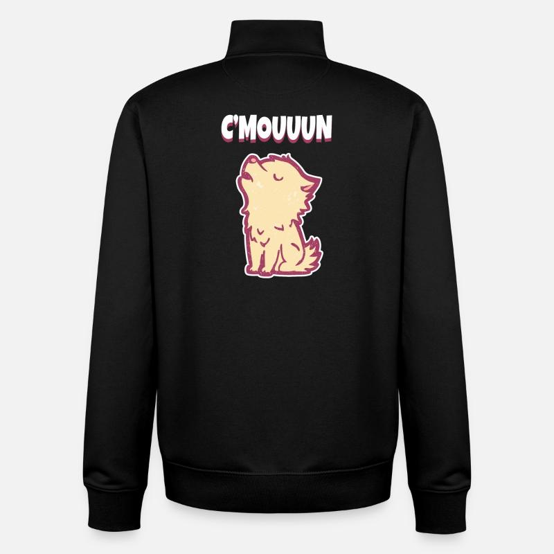 C’MON Howling Wolf Motivation - Sweat zippé unisexe en coton bio Stanley/Stella - noir