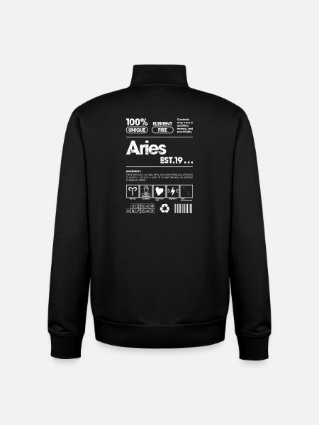 Widder Bold Line Art Sternzeichen - Unisex Organic Zip Sweatshirt von Stanley/Stella - Schwarz