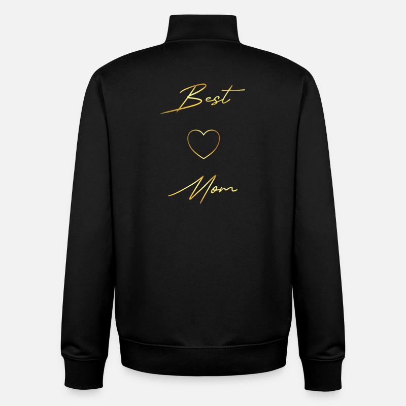 Best Mom gold Design - Unisex Organic Zip Sweatshirt von Stanley/Stella - Schwarz