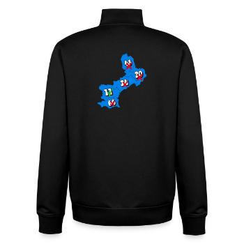 Languedoc Roussillon Region - Unisex Organic Zip Sweatshirt von Stanley/Stella - Schwarz - Hinten - AI Model Male 185 light (185cm)