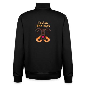 Shrimps as a couple - Unisex Organic Zip Sweatshirt by Stanley/Stella - black - Back - AI Model Male 185 light (185cm)