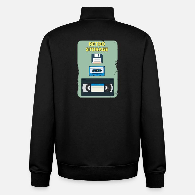 Retro-Lagerung - Unisex Organic Zip Sweatshirt von Stanley/Stella - Schwarz
