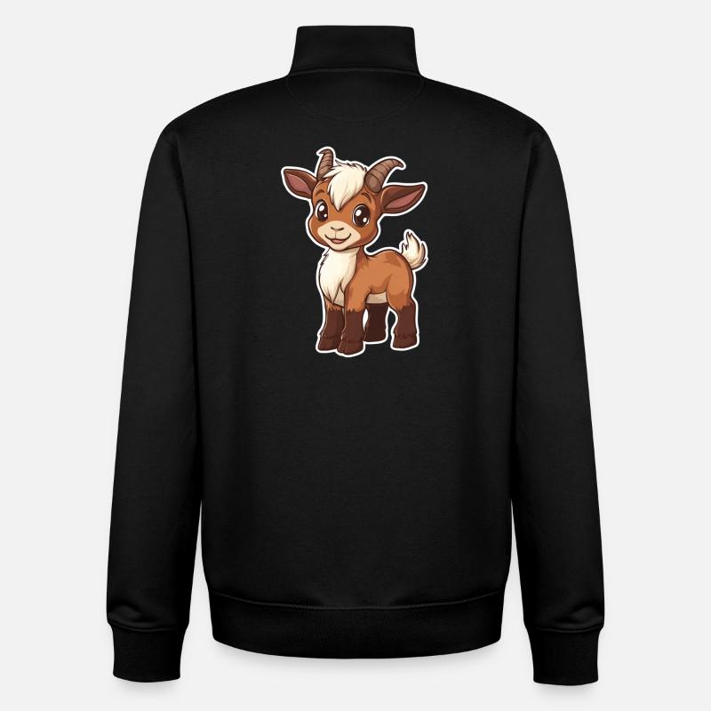 Chèvre - Sweat zippé unisexe en coton bio Stanley/Stella - noir