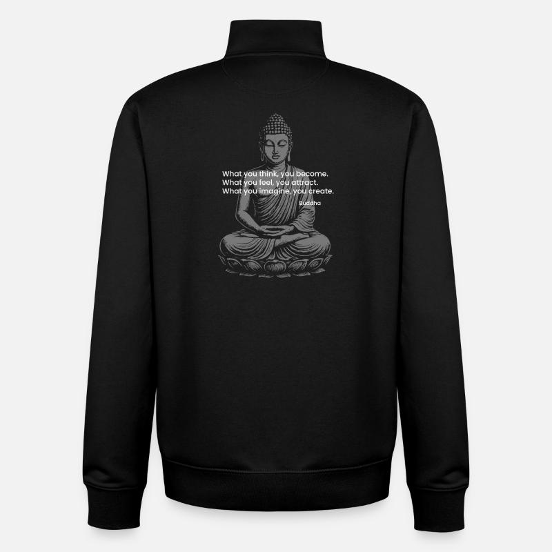 Conception de méditation de Bouddha - Sweat zippé unisexe en coton bio Stanley/Stella - noir