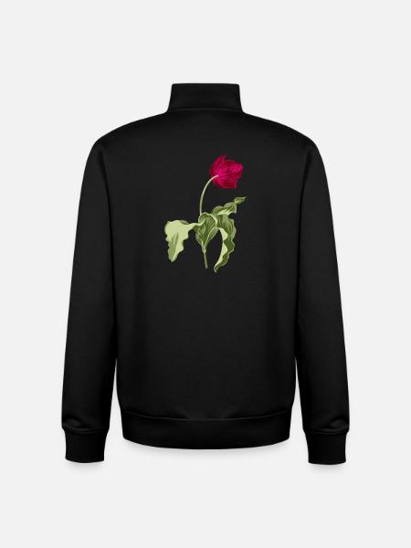 Elegant Tulip Illustration - Unisex Organic Zip Sweatshirt by Stanley/Stella - black