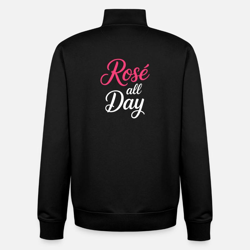 Rosé All Day Rosa - Unisex Organic Zip Sweatshirt von Stanley/Stella - Schwarz