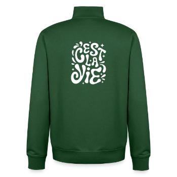 c'est la vie Art France - Unisex Organic Zip Sweatshirt by Stanley/Stella - bottle green - Back - AI Model Male 185 dark (185cm)