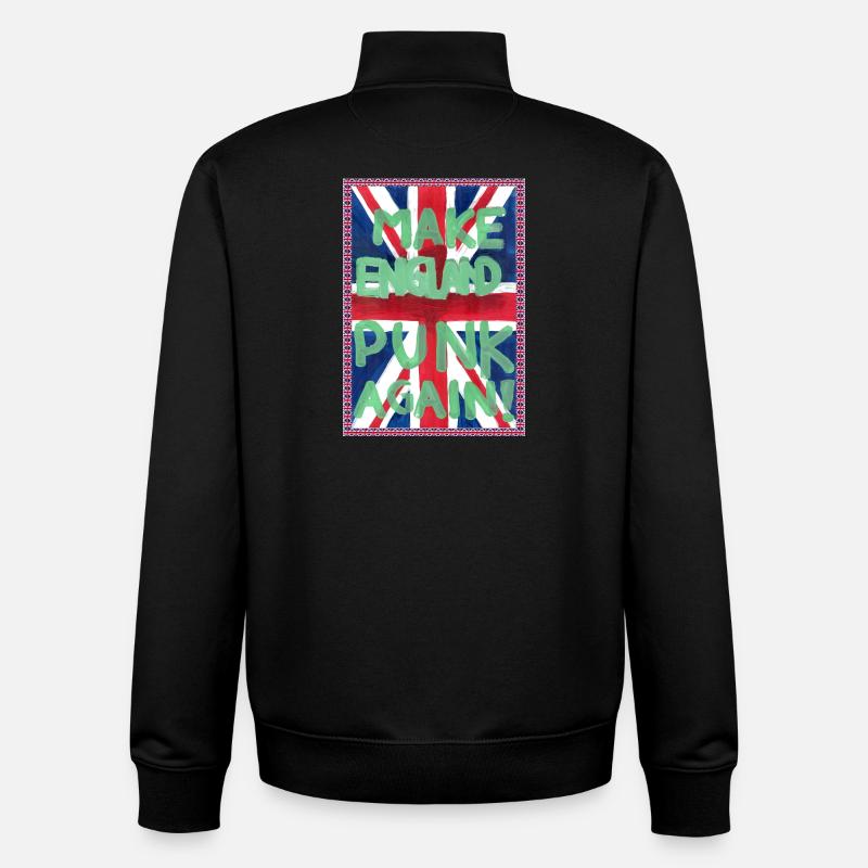 A3_MAKE_ENGLAND_PUNK_AGAIN - Unisex Organic Zip Sweatshirt von Stanley/Stella - Schwarz