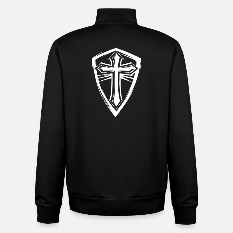 Kreuzsymbol im Shield-Design - Unisex Organic Zip Sweatshirt von Stanley/Stella - Schwarz