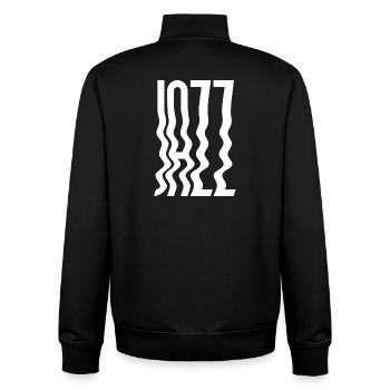 Logo abstrait Wavy Jazz - Sweat zippé unisexe en coton bio Stanley/Stella - noir - Dos - AI Model Male 185 light (185cm)