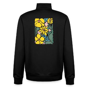 Gute Laune Blumen - gelb - Unisex Organic Zip Sweatshirt von Stanley/Stella - Schwarz - Hinten - AI Model Male 185 light (185cm)