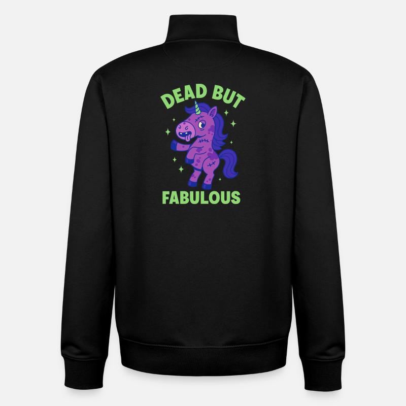 Buntes Einhorn mit Spruch - Unisex Organic Zip Sweatshirt von Stanley/Stella - Schwarz