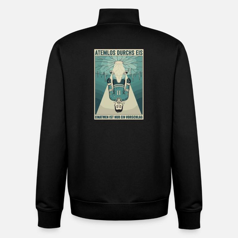 Atemlos durchs Eis - Unisex Organic Zip Sweatshirt von Stanley/Stella - Schwarz