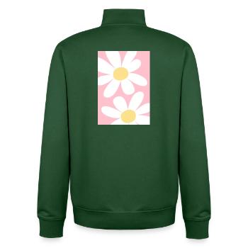 Rose avec des fleurs - Sweat zippé unisexe en coton bio Stanley/Stella - vert bouteille - Dos - AI Model Male 185 dark (185cm)