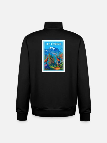 Mountain Biking in the Écrins - Unisex Organic Zip Sweatshirt by Stanley/Stella - black