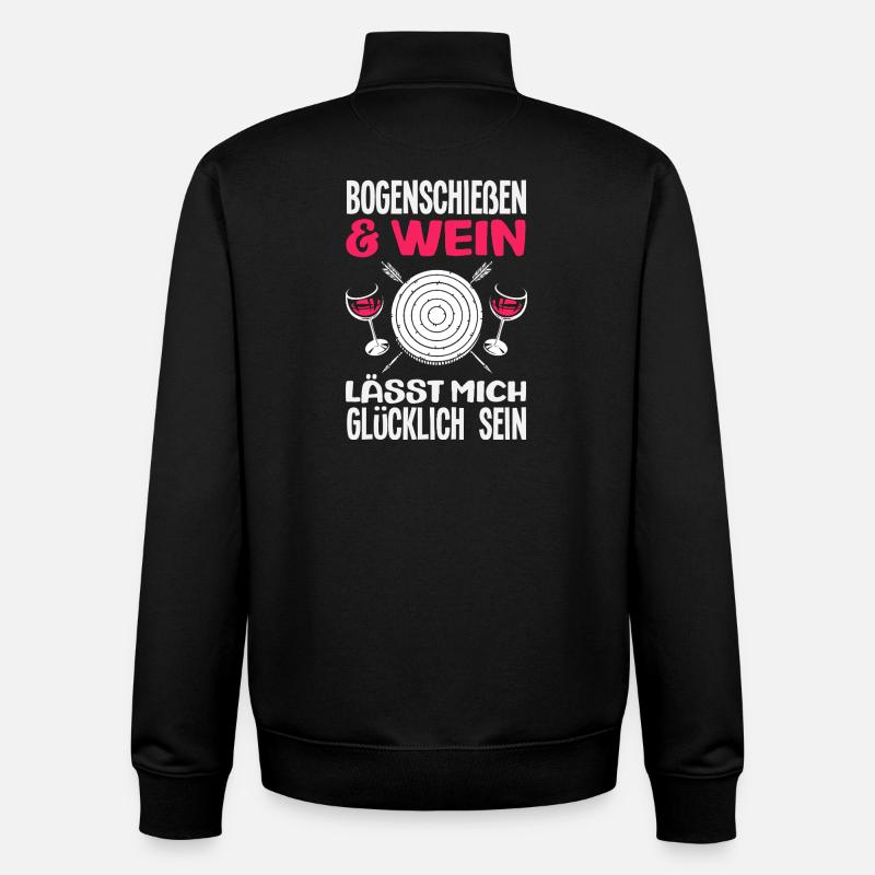 Ich gehe Bogenschießen - Unisex Organic Zip Sweatshirt von Stanley/Stella - Schwarz
