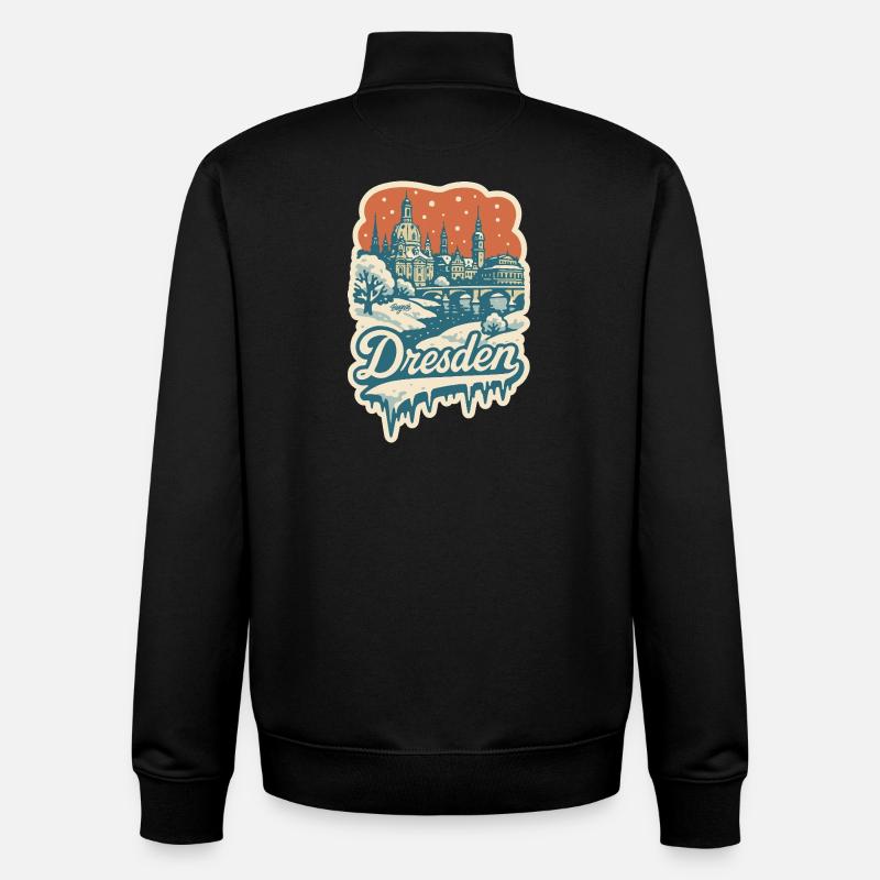 Dresden im verschneiten Winterzauber - Unisex Organic Zip Sweatshirt von Stanley/Stella - Schwarz