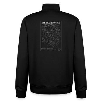 Diesel Engine Blueprint - Unisex Organic Zip Sweatshirt by Stanley/Stella - black - Back - AI Model Male 185 light (185cm)
