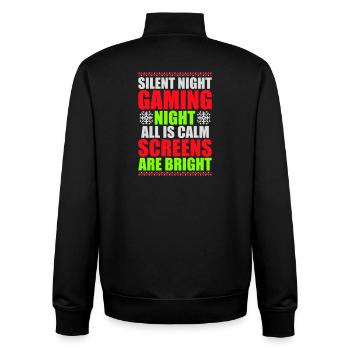 Silent Night Gaming Night All Calm Screens Bright - Unisex Organic Zip Sweatshirt von Stanley/Stella - Schwarz - Hinten - AI Model Male 185 light (185cm)