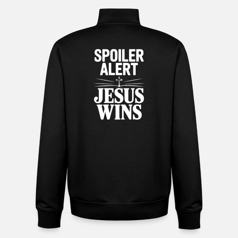 Spoilerwarnung: Jesus gewinnt! - Unisex Organic Zip Sweatshirt von Stanley/Stella - Schwarz