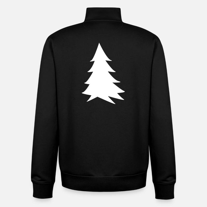 Minimalistische Silhouette der Weißtanne - Unisex Organic Zip Sweatshirt von Stanley/Stella - Schwarz