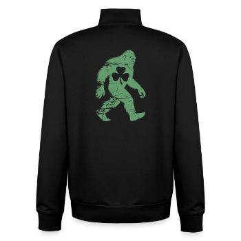 St Patricks Day Bigfoot Shamrock - Unisex Organic Zip Sweatshirt by Stanley/Stella - black - Back - AI Model Male 185 light (185cm)
