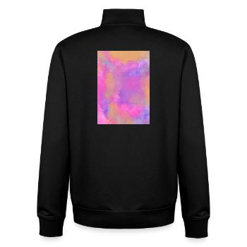 Gradient - lilac can be personalized - Unisex Organic Zip Sweatshirt by Stanley/Stella - black - Back - AI Model Male 185 light (185cm)