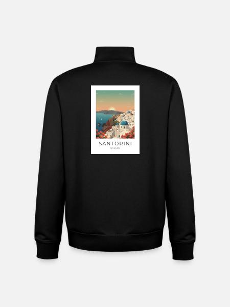 Sunset Santorini Vista - Unisex Organic Zip Sweatshirt by Stanley/Stella - black