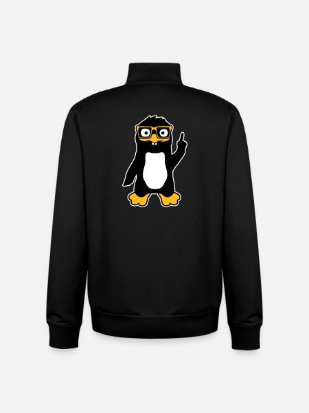 Pingvin Nørd briller Pegefinger selvtilfreds Lus - Stanley/Stella unisex sweatshirt med lynlås i økologisk - sort