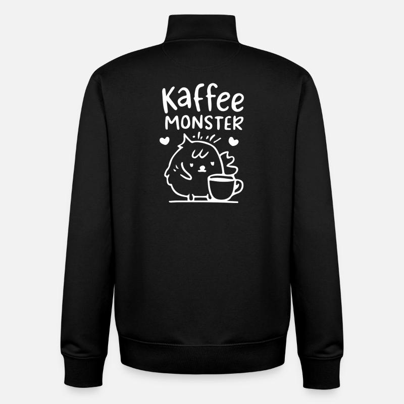 Kaffee Monster Illustration - Unisex Organic Zip Sweatshirt von Stanley/Stella - Schwarz