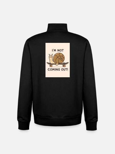 Snail on Skateboard: Not Coming Out - Unisex Organic Zip Sweatshirt by Stanley/Stella - black