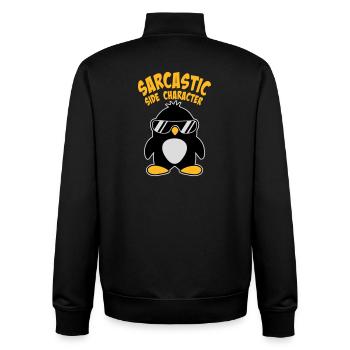 Logo des lunettes de soleil de personnage secondaire sarcastique du Pingouin - Sweat zippé unisexe en coton bio Stanley/Stella - noir - Dos - AI Model Male 185 light (185cm)