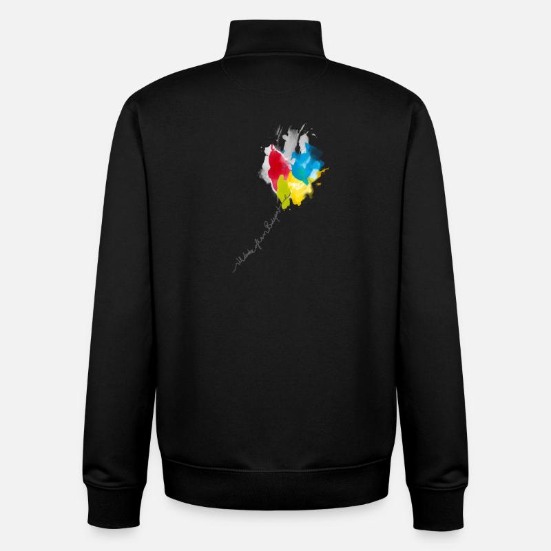 Farbkaskade Kaleidoskop - Unisex Organic Zip Sweatshirt von Stanley/Stella - Schwarz