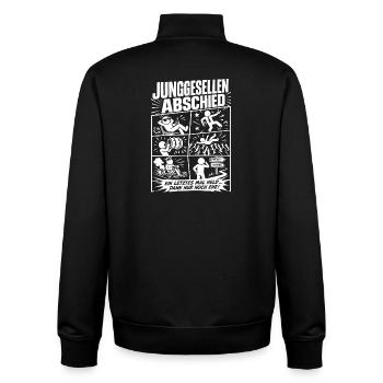 Junggesellenabschied Ein letztes Mal Held - Unisex Organic Zip Sweatshirt von Stanley/Stella - Schwarz - Hinten - AI Model Male 185 light (185cm)