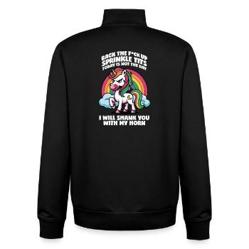 Regenbogen Einhorn Attitüde Geschenk Geschenkidee - Unisex Organic Zip Sweatshirt von Stanley/Stella - Schwarz - Hinten - AI Model Male 185 light (185cm)